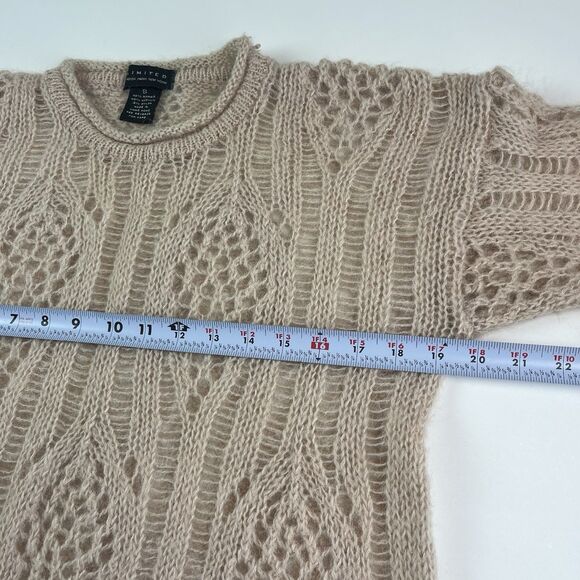 Limited Y2K Mohair Open Knit Crop Sweater S Oversized Boxy Soft Girl Grunge 90s - Picture 5 of 9